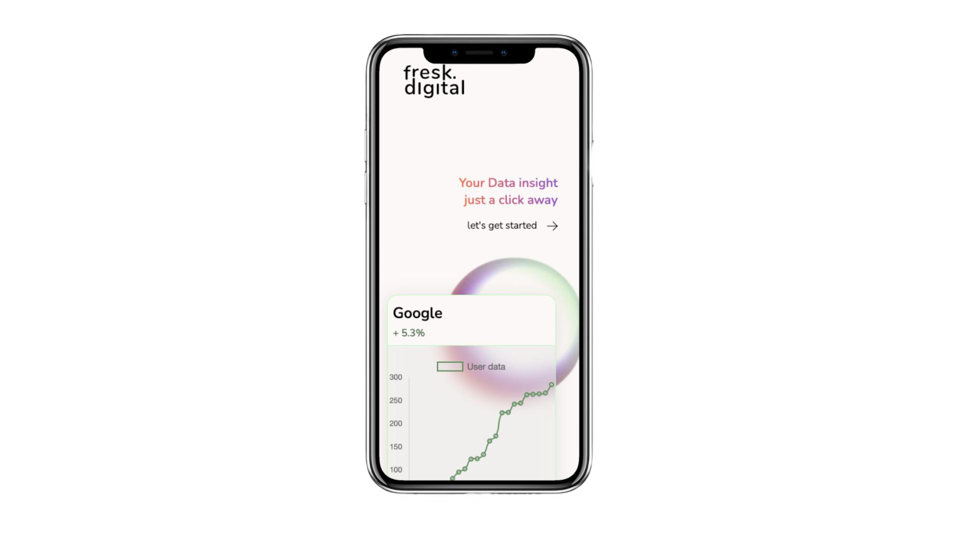 website for fresk digital, data dashboard